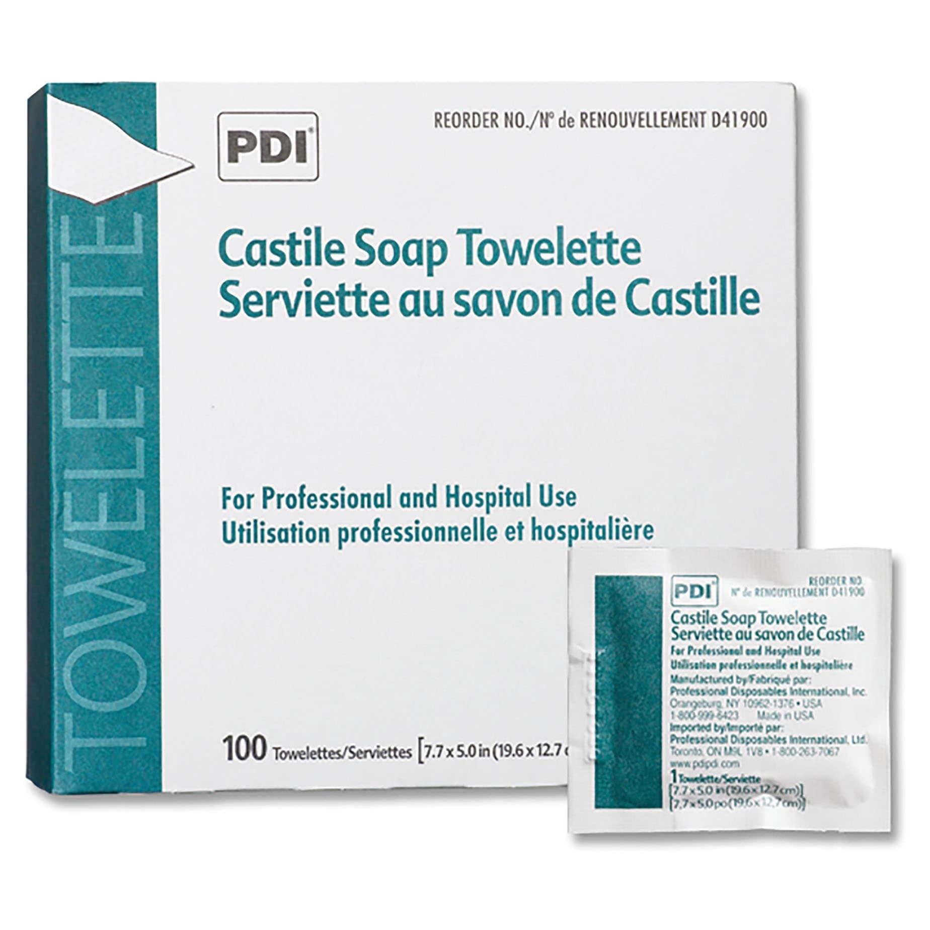 PDI Castile Soap Towelettes - Box of 100 - Image 1