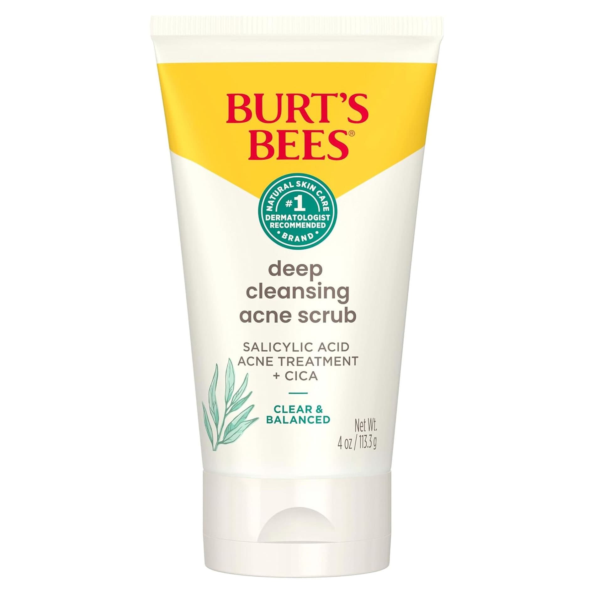 Burt's Bees Deep Cleansening Acne Treatment Scrub, 4 oz - Carton of 3 - Image 1