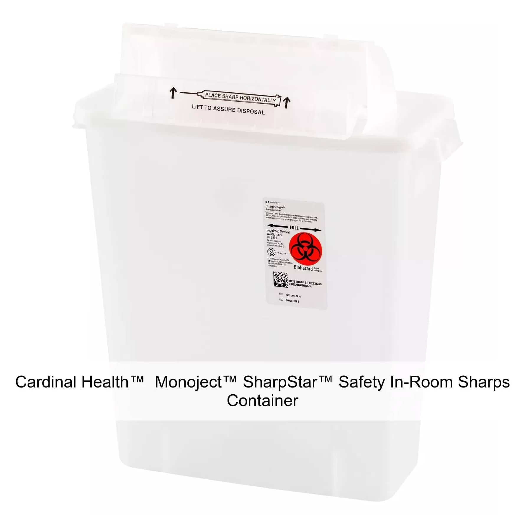 SharpStar In-Room Sharps Container with Counter Balanced Door Lid, 16.5H x 6D x 13.75" W - Each - Image 1