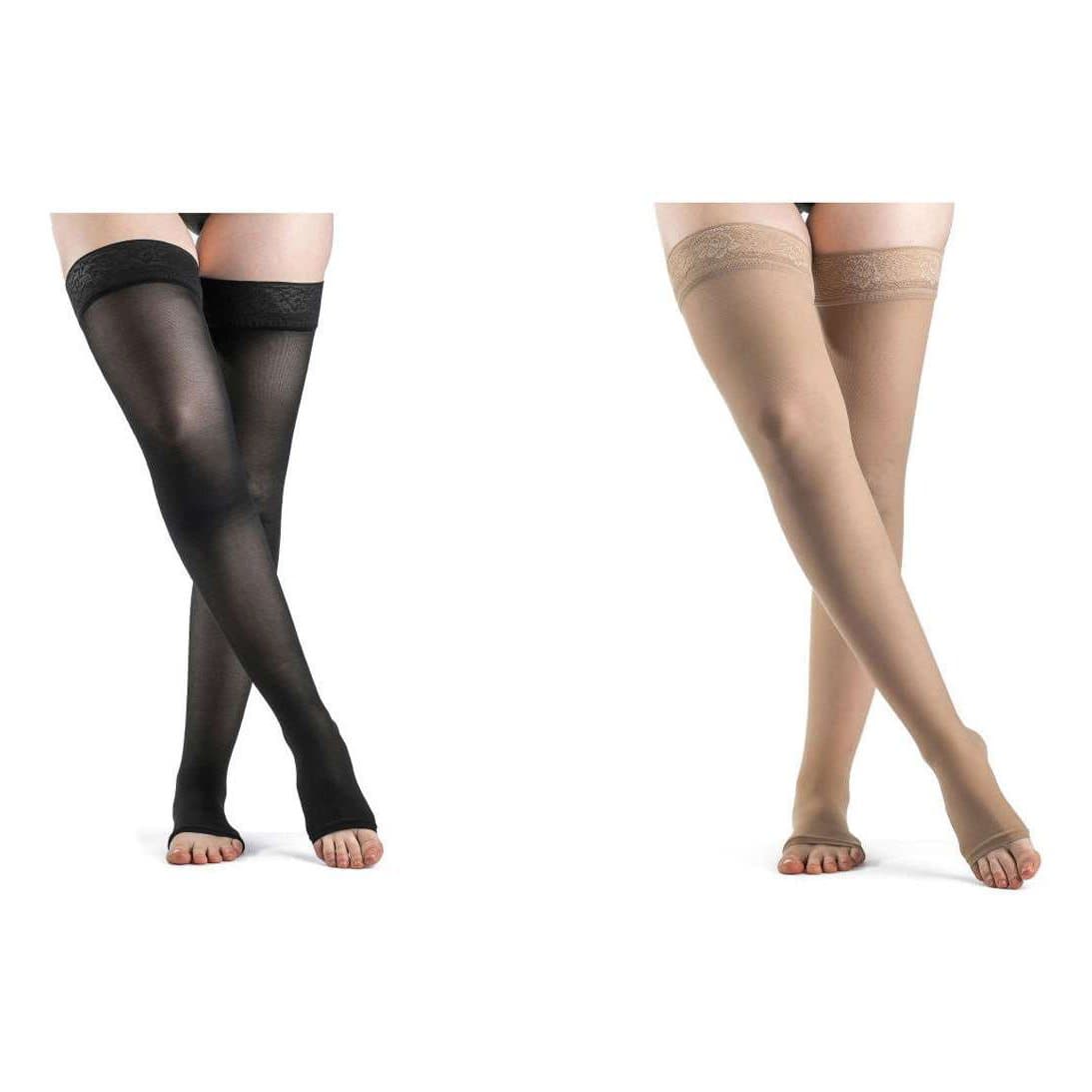 Sigvaris Womens Style Soft Opaque Thigh High Compression Stockings, 30-40mmHg - Image 2