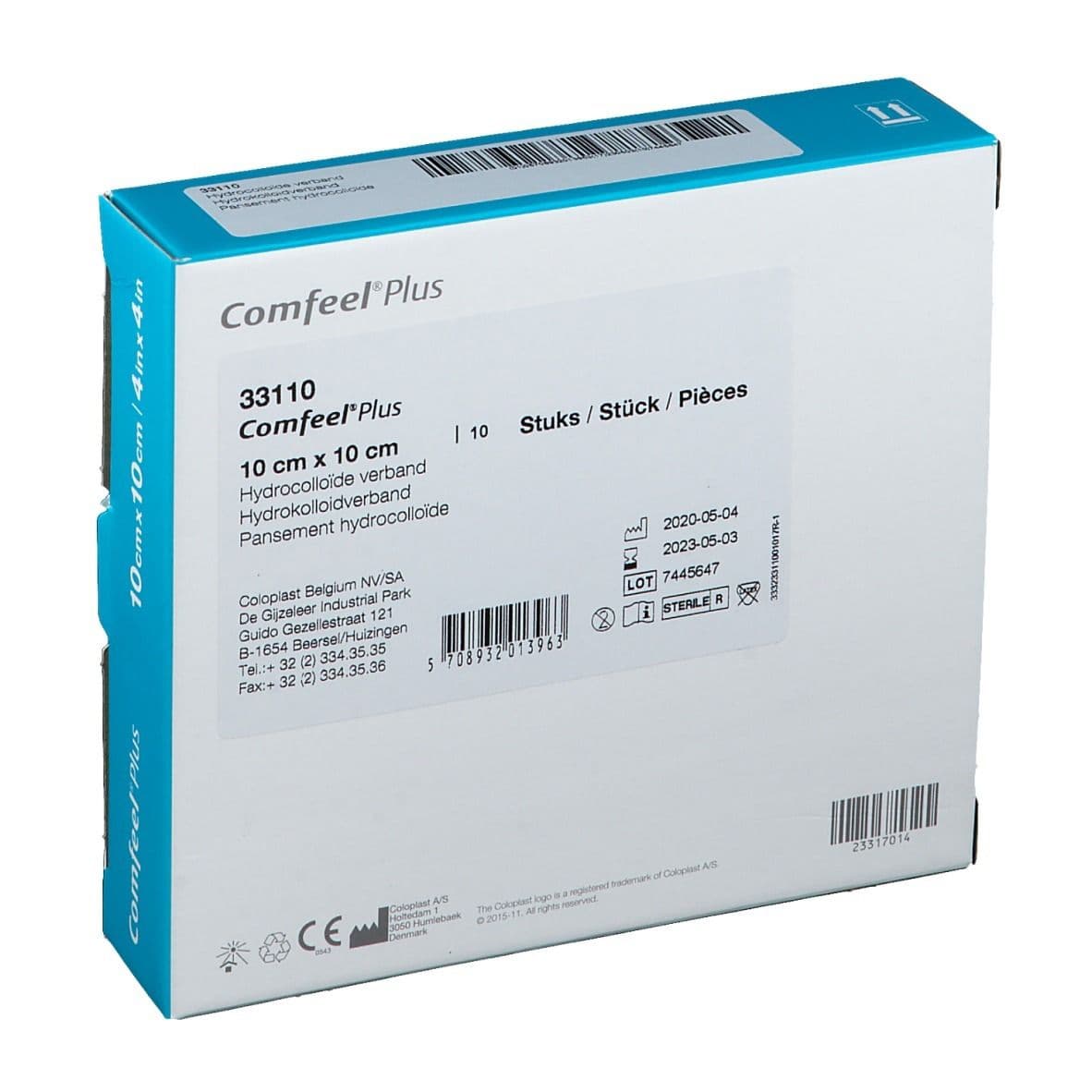 Comfeel Plus Hydrocolloid Dressing, 4 x 4 Inch - Box of 10 - Image 2