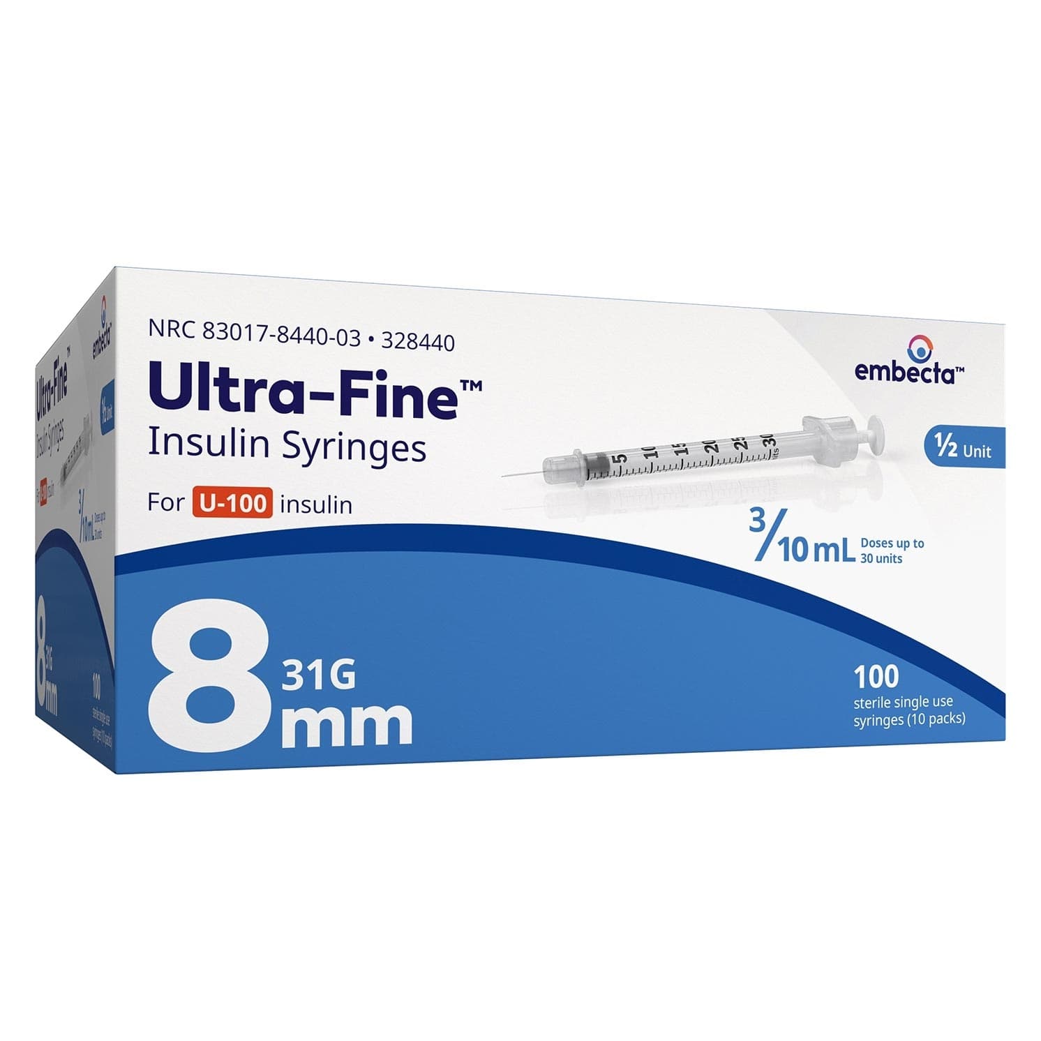 Embecta Ultra-Fine Insulin Syringes, Short Bevel - Image 3