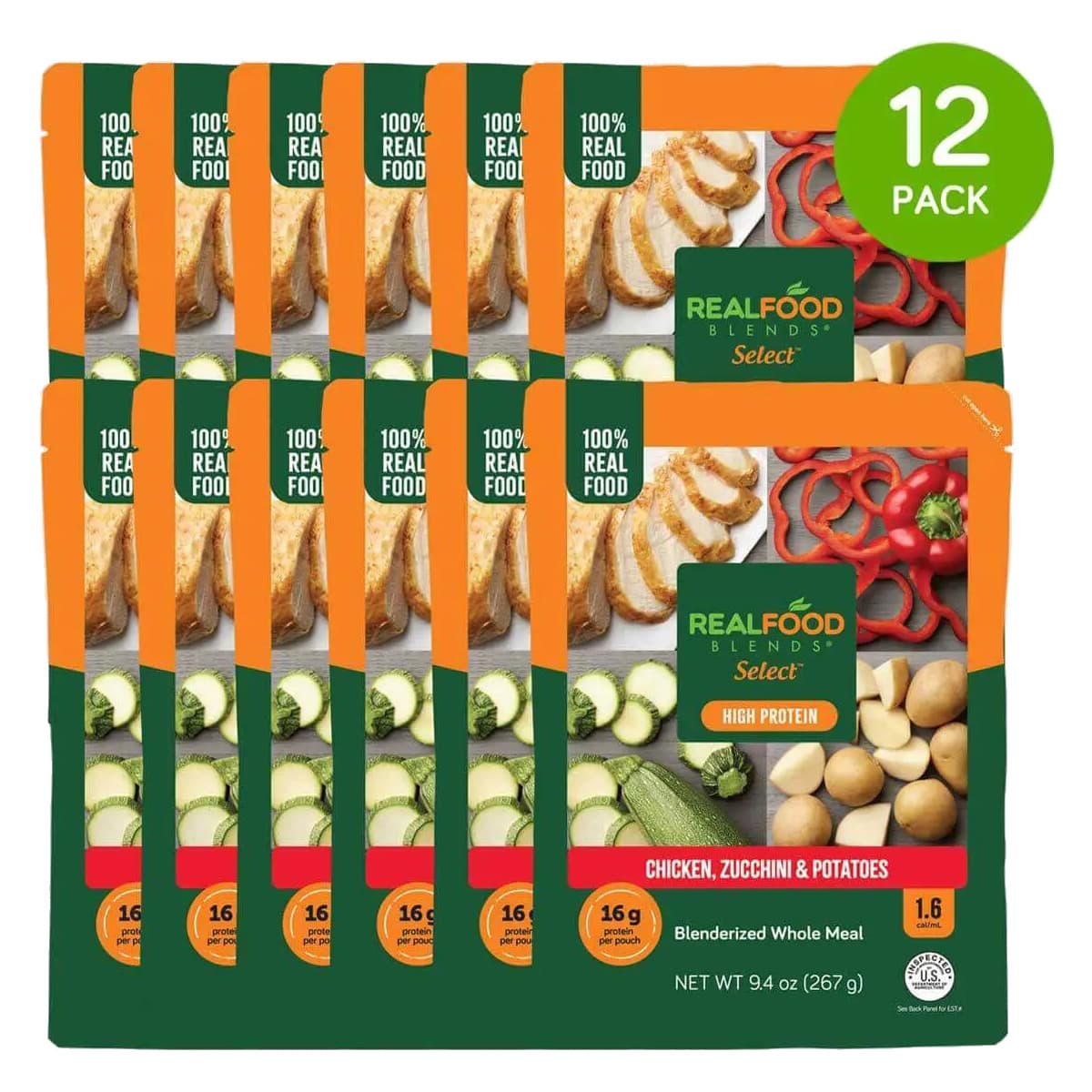 Real Food Blends Ready to Use Tube Feeding Formula, Chicken, Zucchini and potatoes - Case of 12 - Image 1