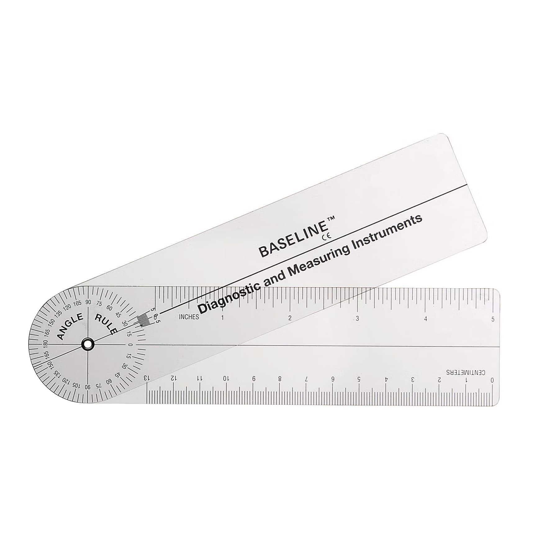 Baseline Plastic Goniometer 6 Inch Arms, 360 Degree, Rulongmeter Style - Image 1