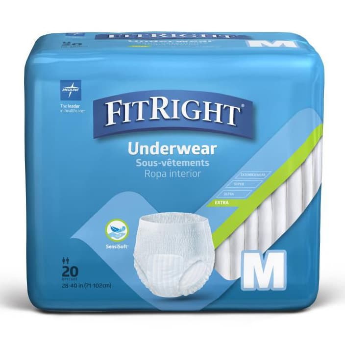 FitRight Extra Adult Incontinence Underwear, Medium - Case of 80 - Image 1