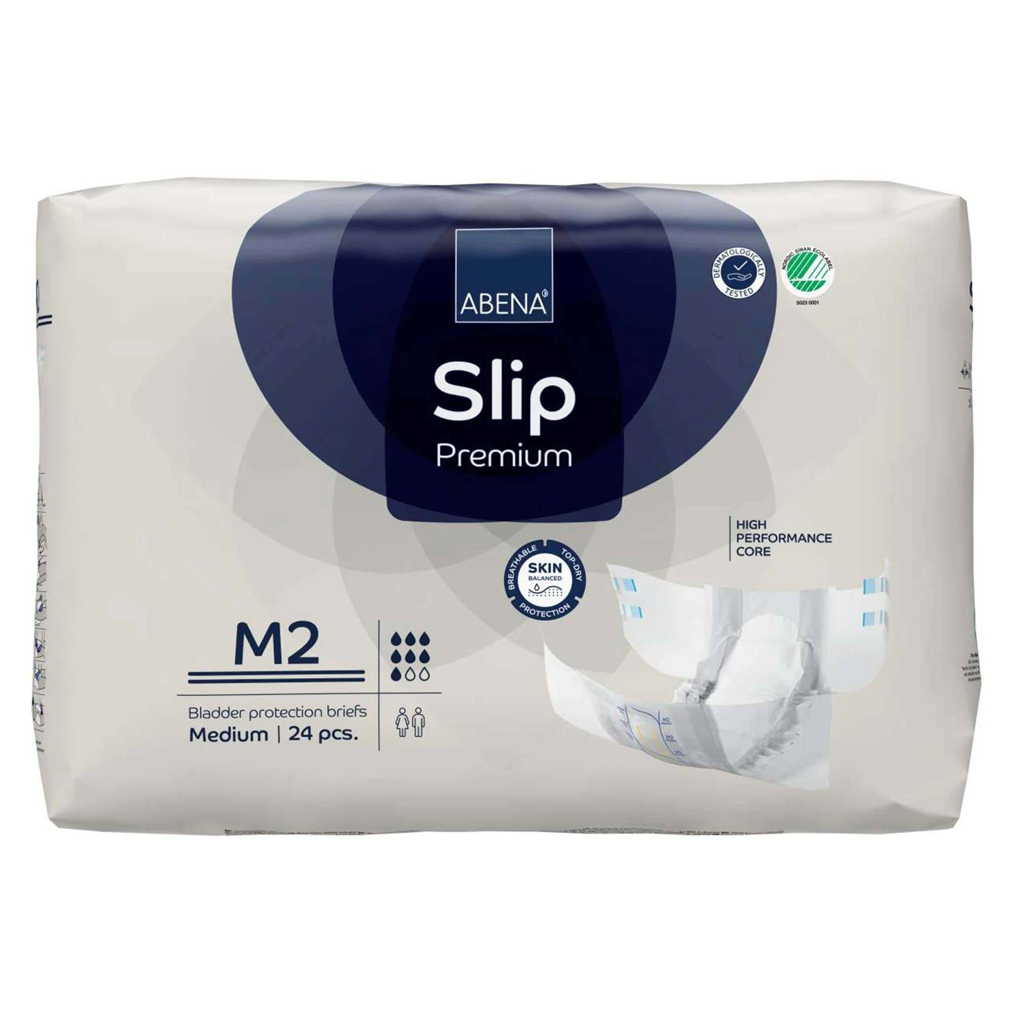 Abena Slip Premium Medium Brief, Level 2 Absorbency - Case of 96 - Image 1