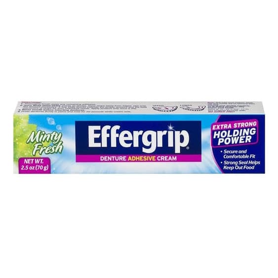 Effergrip Denture Adhesive Cream, Mint Fresh, 2.5 oz