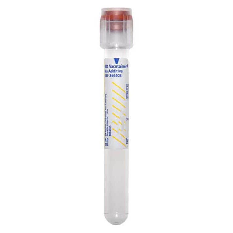 BD Vacutainer No Additive (Z) Plus Secondary Tube, 6 mL - Box of 100 - Image 1
