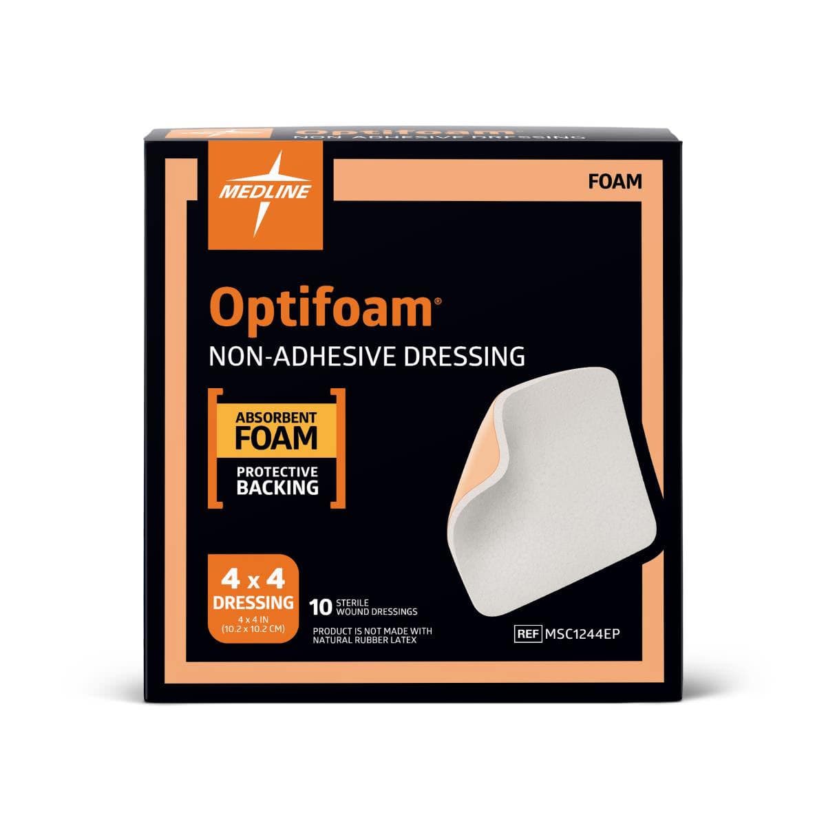 Optifoam Non Adhesive Foam Dressing, Sterile, 4 x 4 Inch - Case of 100 - Image 1