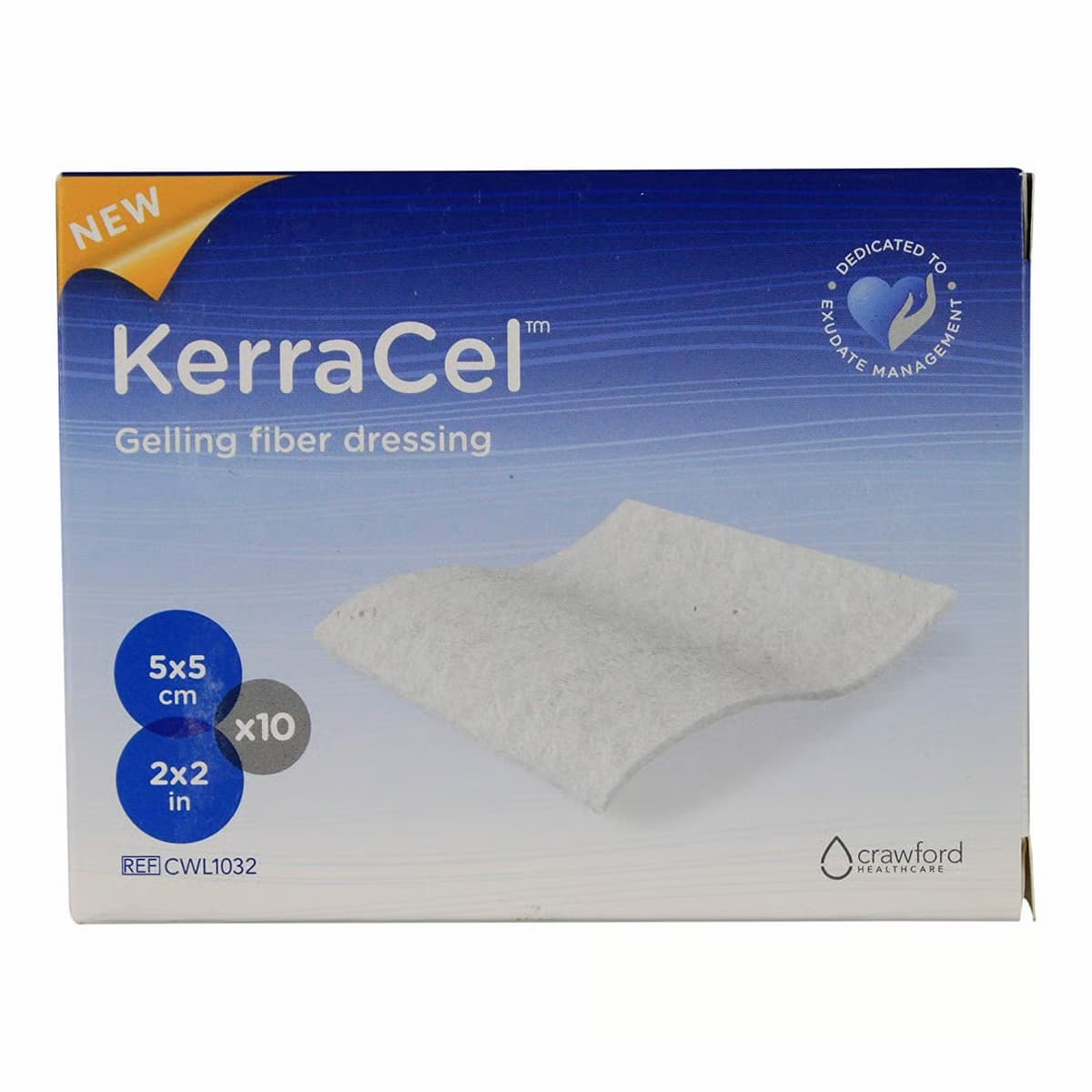 KerraCel Absorbent Gelling Fiber Dressing, 2" x 2" - Case of 100 - Image 1