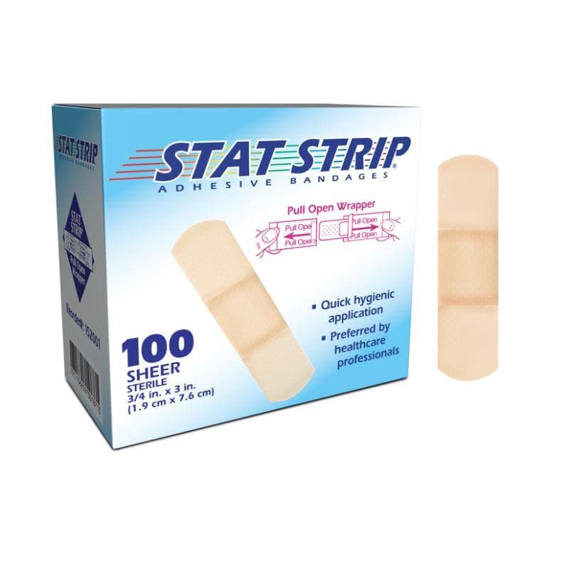 Dukal American White Cross Stat Strip Adhesive Strip, Tan - Case of 1200 - Image 1