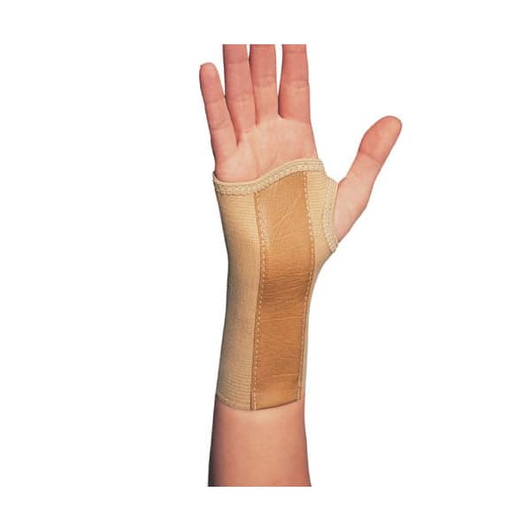 ProCare Low Profile Elastic Wrist Brace Elastic Right Hand Beige, Extra Small - Image 1