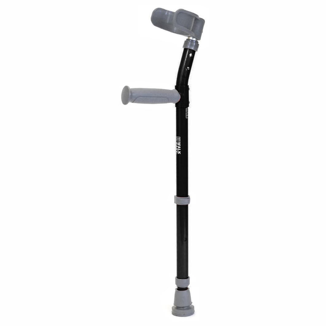 Walk Easy pediatric forearm crutches with half cuff (Pair) - Black - Image 1
