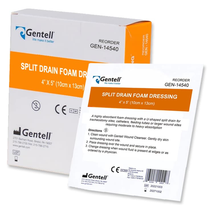 Gentell Split Drain Foam Dressing - Image 1