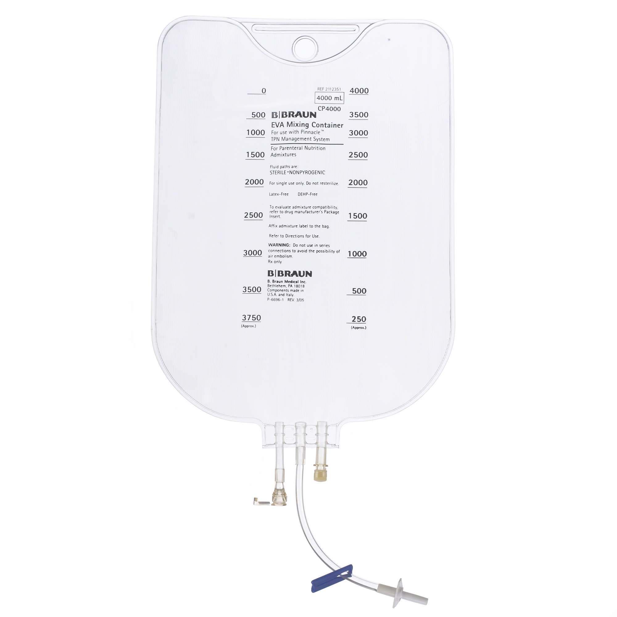 Pinnacle 3-in-1 EVA Empty Bag, 4000 mL - Case of 20 - Image 1