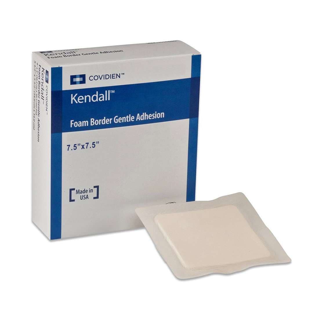 Kendall Gentle Border Foam Dressing, 7.5 x 7.5 Inch (6 x 6 Inch pad) - Image 1