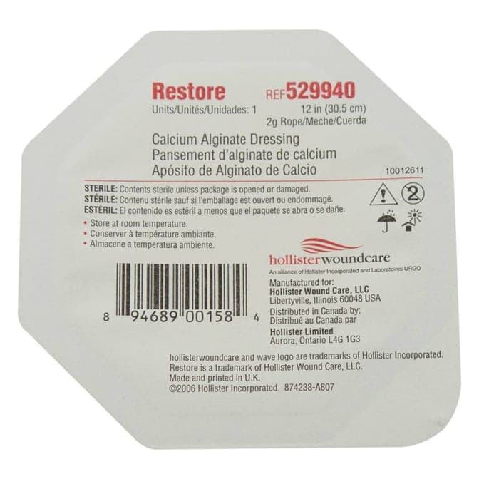 Restore Calcium Alginate Dressing 12 Inch Rope - Each - Image 1