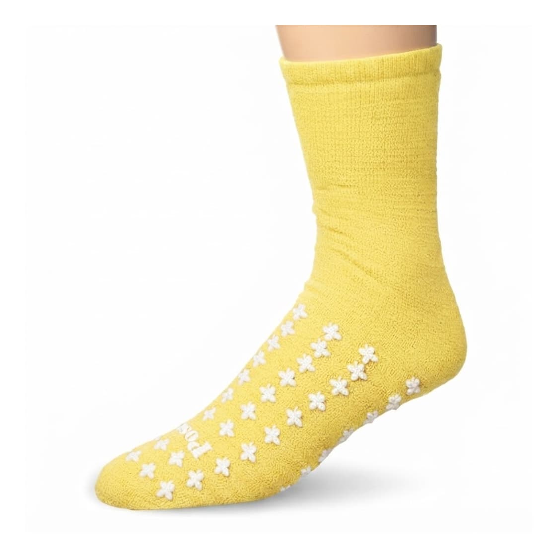 Posey Fall Management Slipper Socks, Yellow, Size 13 - Box of 12 - Image 1