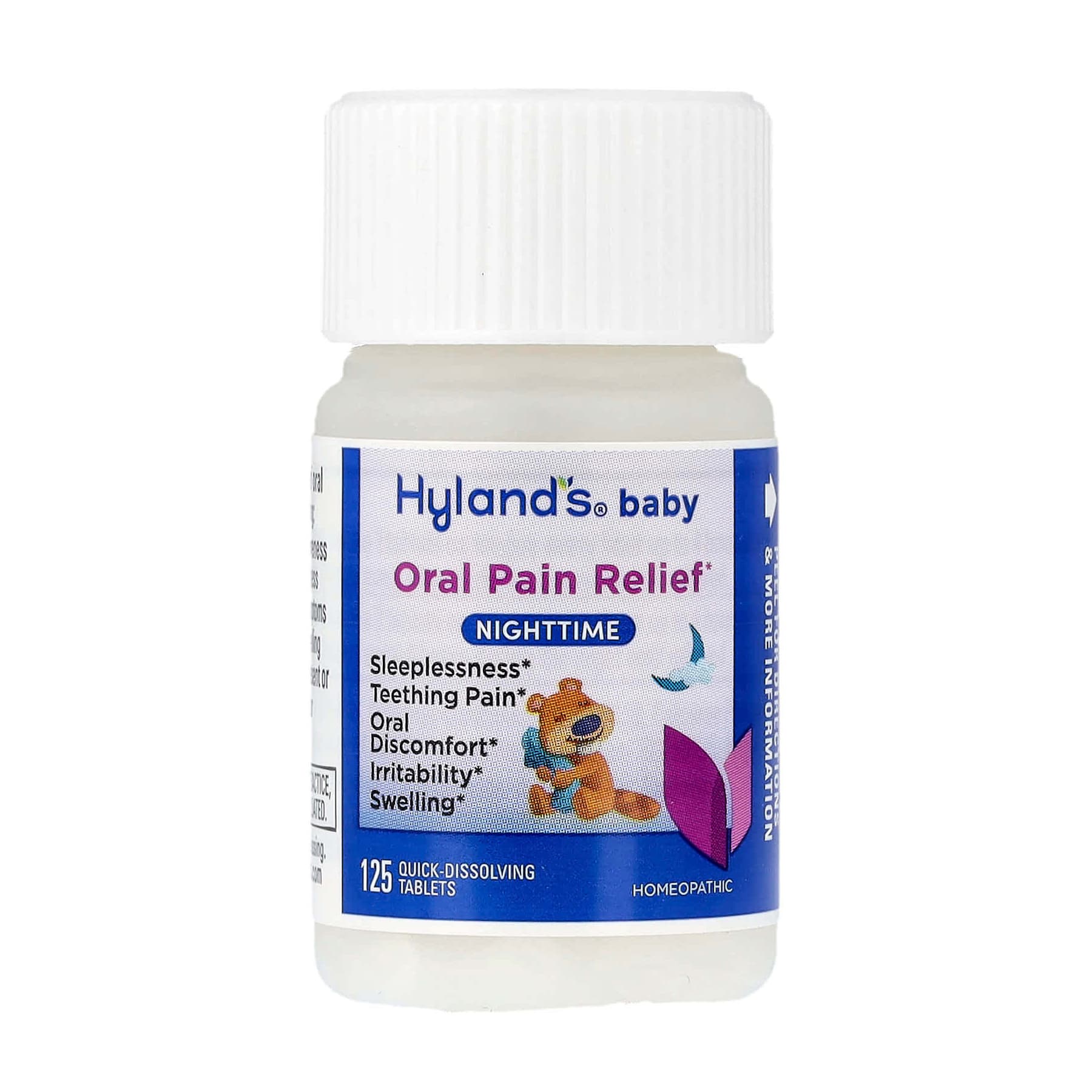 Hyland's Baby Nightime Oral Pain Relief Tablets - Bottle of 125 Tablets - Each - Image 3