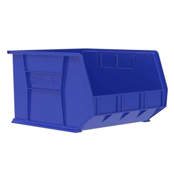 Akrobins 75 lbs Storage Bin, Blue, 18" L x 16-1/2" W x 11" H - Carton of 3 - Image 1