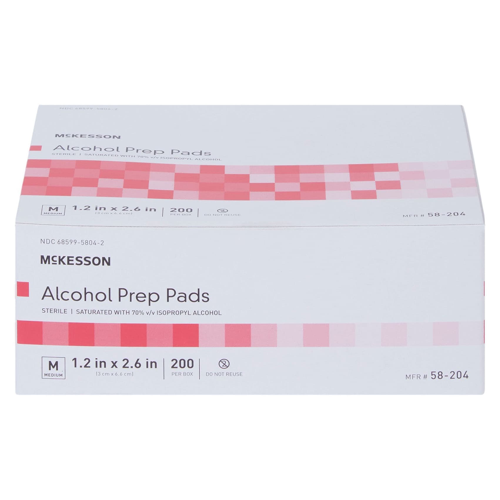 McKesson Isopropyl Alcohol Prep Pad, 1-1/5 x 2-3/5 Inch - Case of 4000 - Image 1