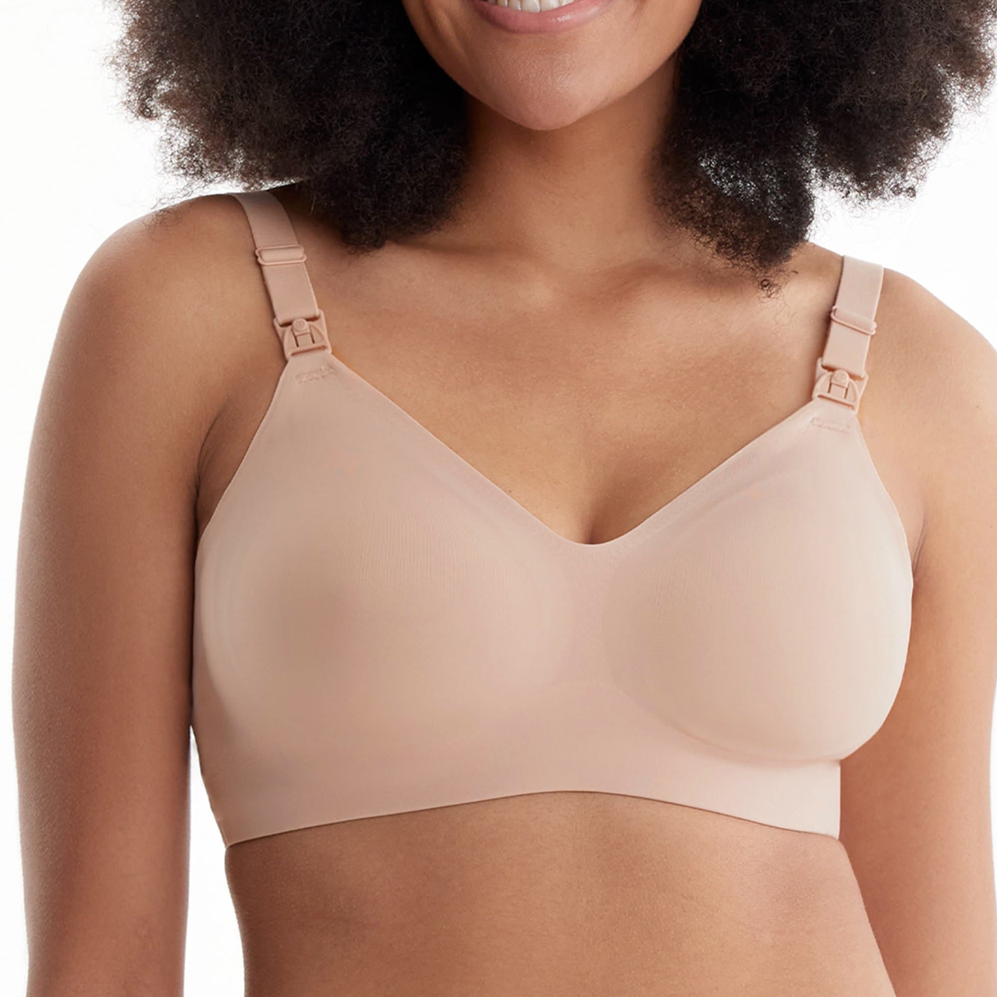 Momcozy Nursing Bra with Adjustable Shoulder Strap, Beige - Image 3