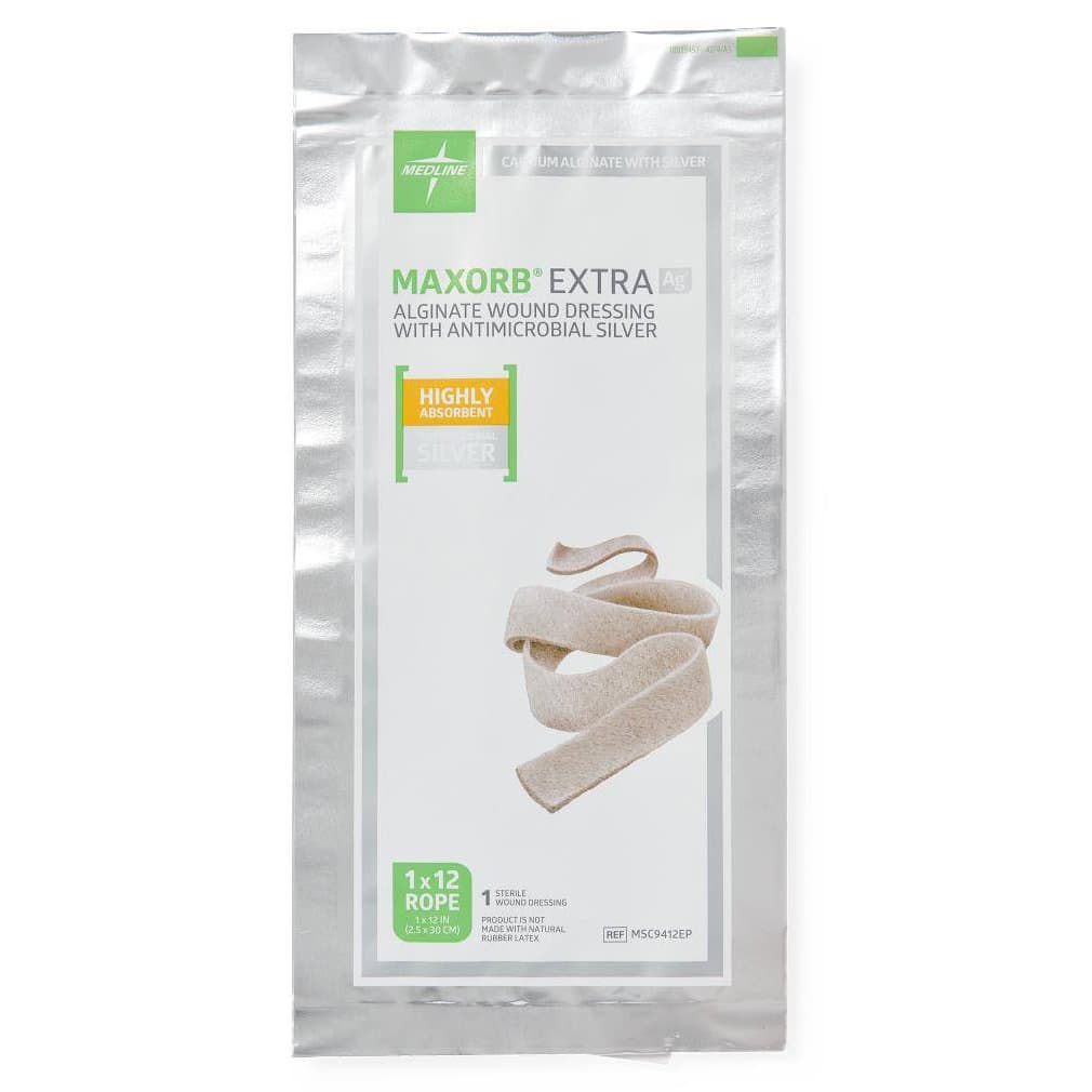 Maxorb Extra Ag+ CMC/Alginate Wound Dressing, 1 x 12 Inch - Case of 20 - Image 4