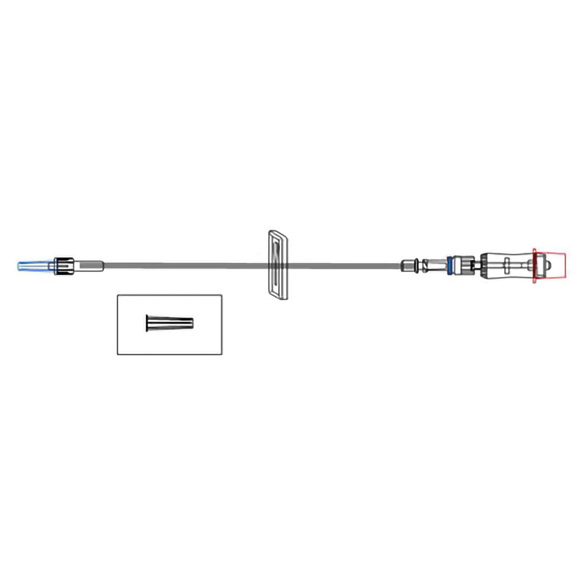 McKesson IV Extension Set Without Filter, Male, End Port Connector, Spiros Port - Case of 50 - Image 1