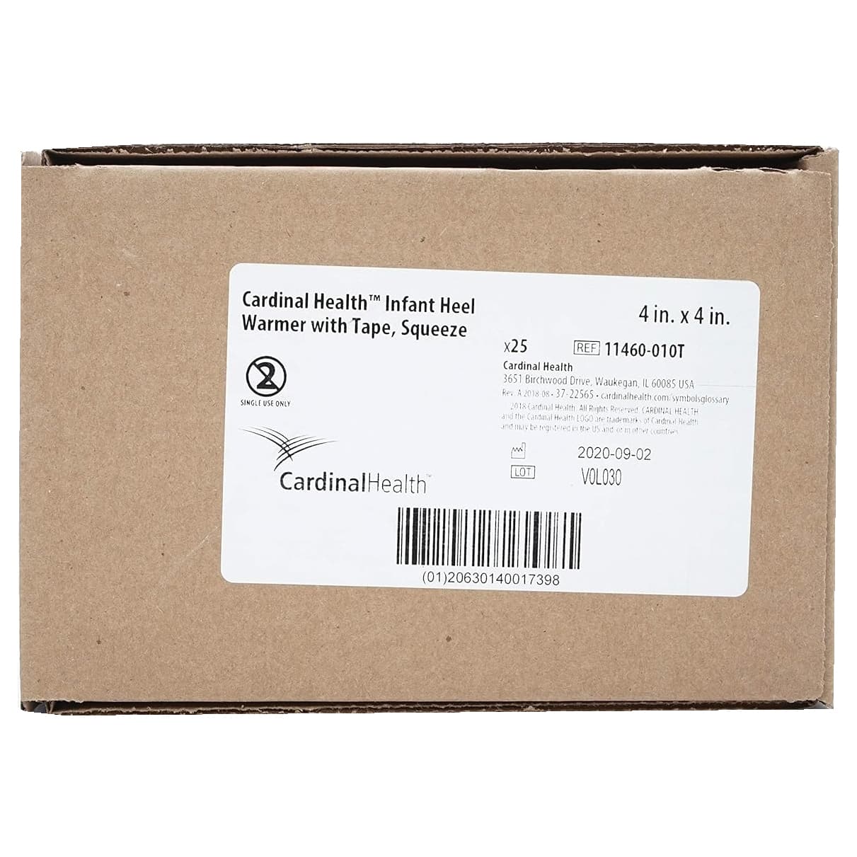 Cardinal Health Infant Heel Warmer, 4 x 4 Inch - Box of 25 - Image 1