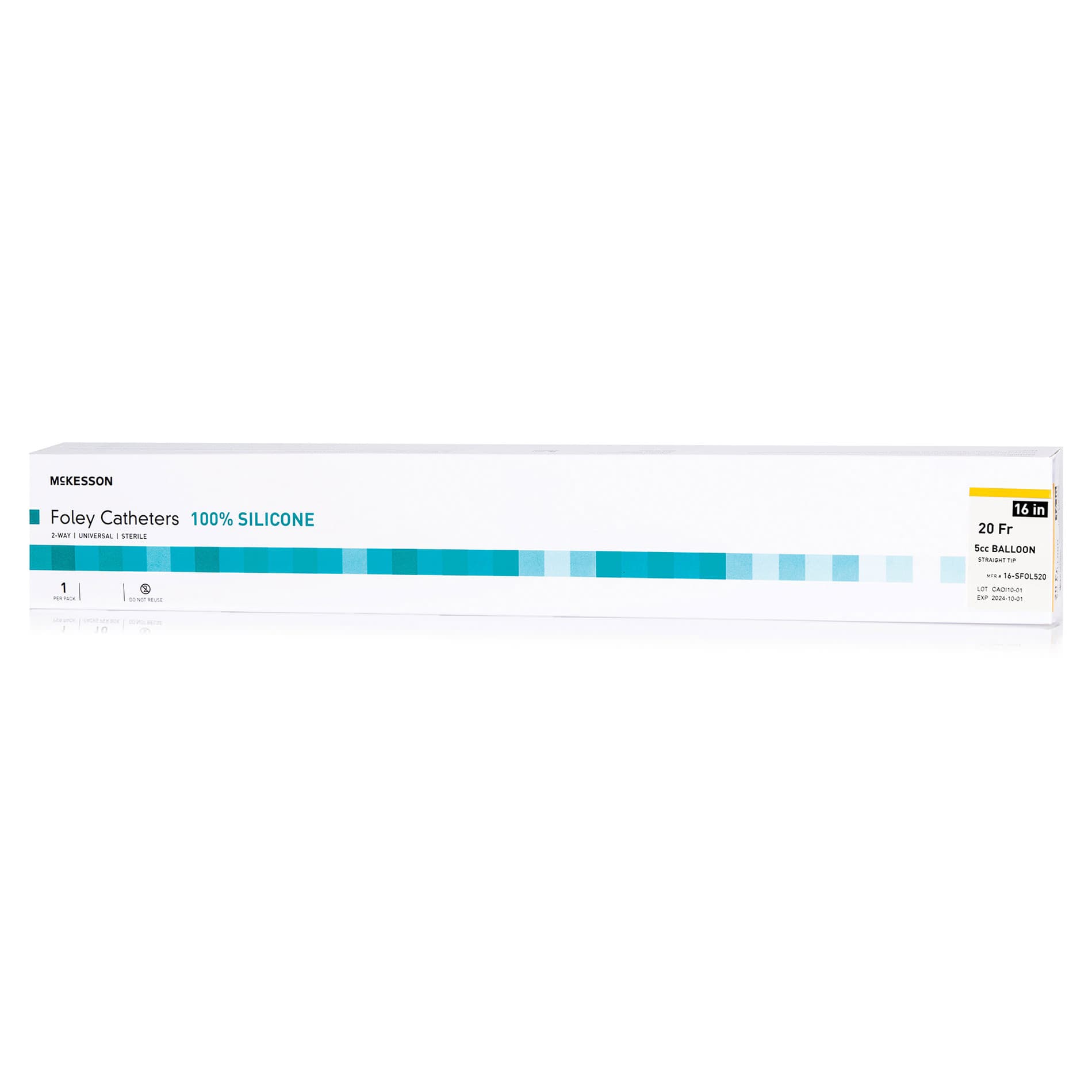 McKesson Foley Catheter Sterile 2-Way Silicone, Yellow, 20 Fr, Standard Tip - Each - Image 1