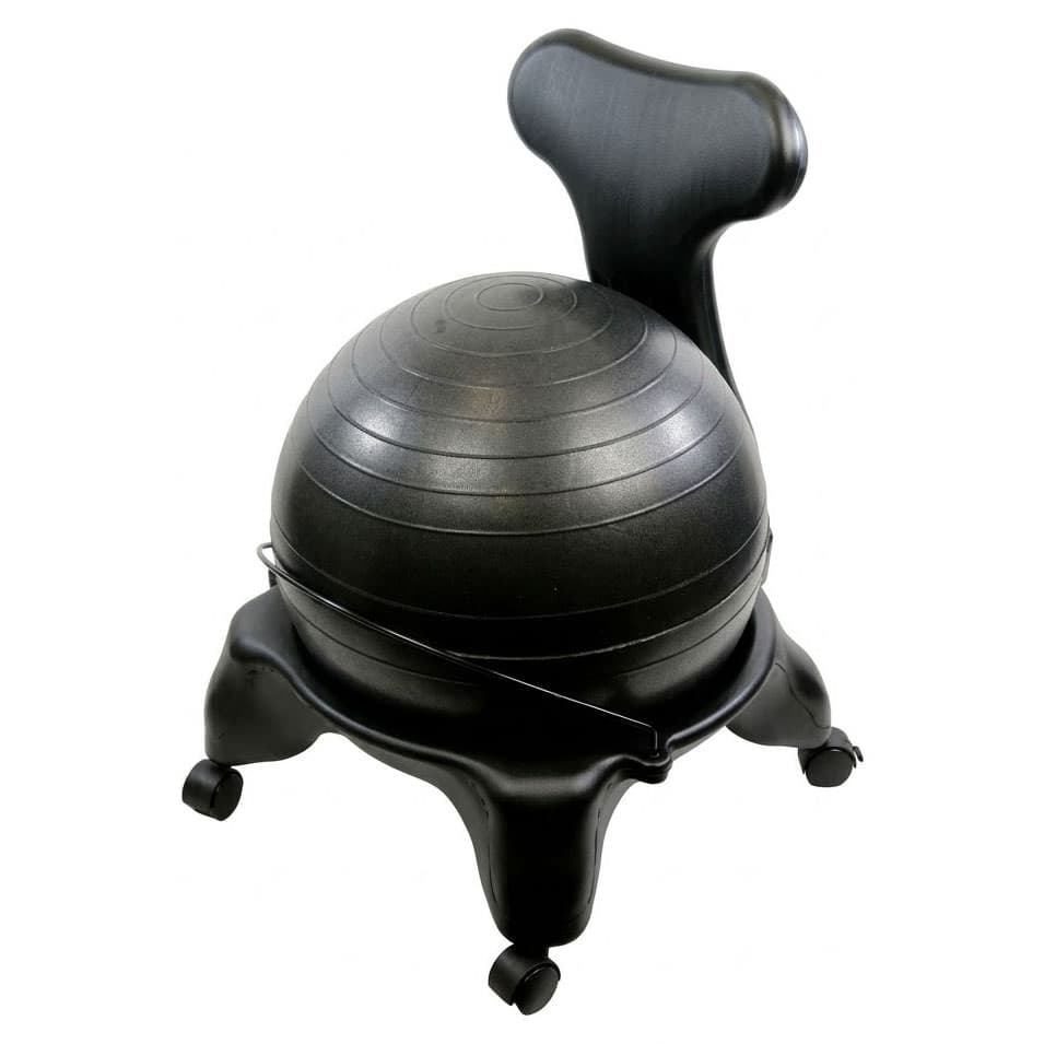 CanDo Plastic Ball Chair, Adult, Black - Image 1