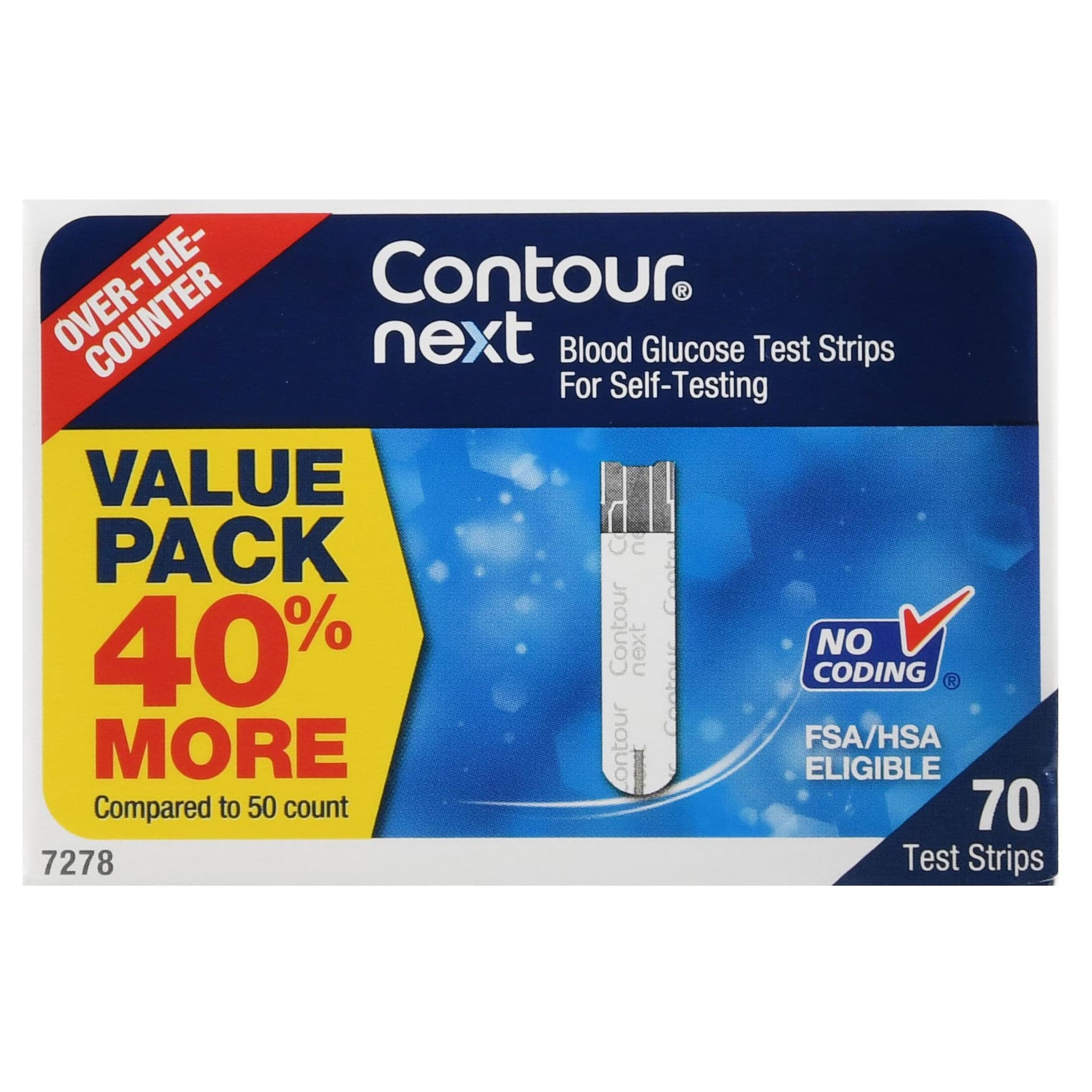 Contour Next Blood Glucose Test Strip (70 count) - Box of 70 - Image 1