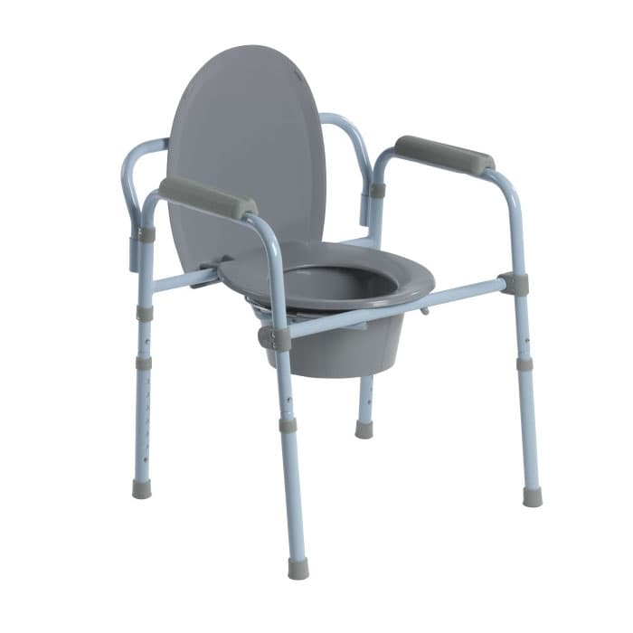 Drive Medical Folding Steel Bedside Commode - Image 2