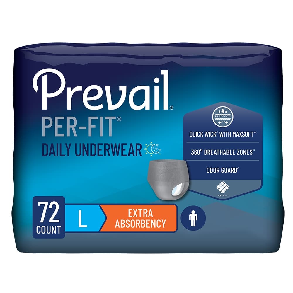 Prevail Per-Fit Men's Daily Protective Underwear, Large - Case of 72 - Image 1