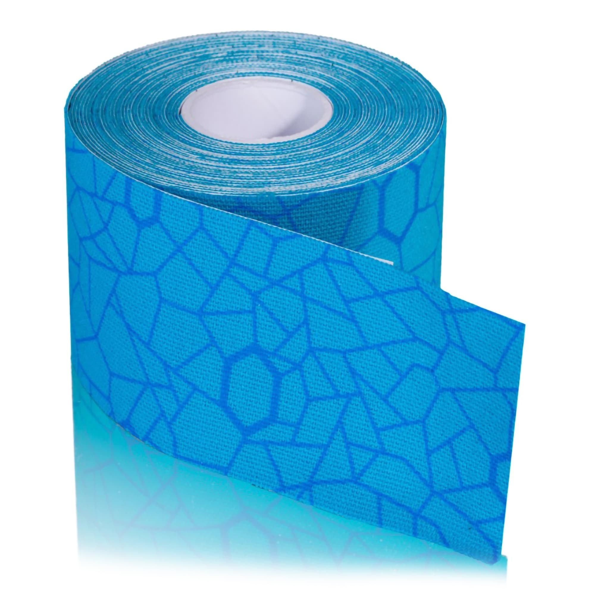 TheraBand Kinesiology Tape 2" x 16.4', Blue-Blue Print Roll - Box of 6 - Image 1