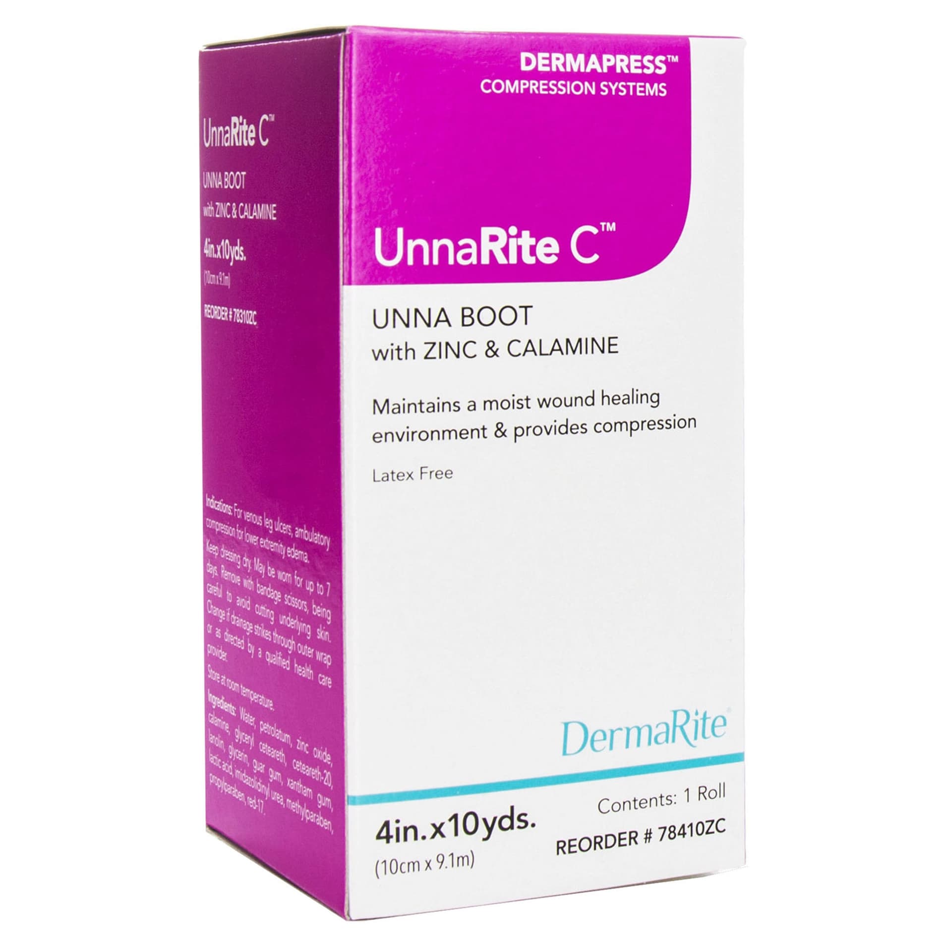 UnnaRite C Zinc Oxide and Calamine Unna Boot Dressing, 4 Inch x 10 Yard - Each - Image 1