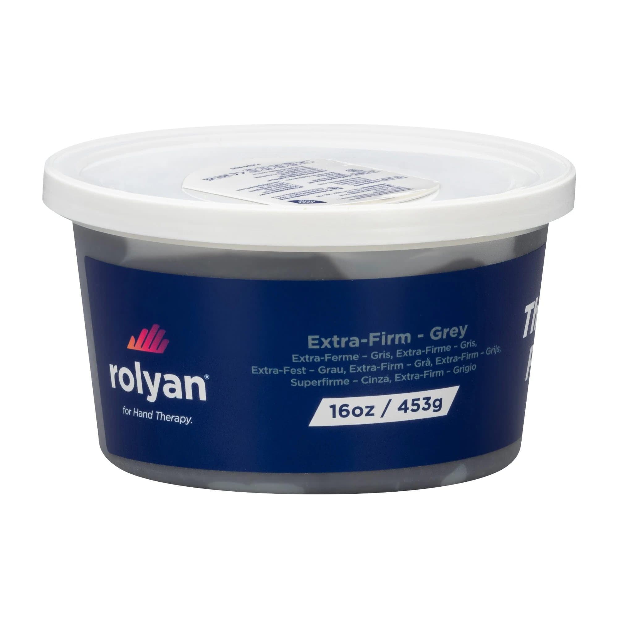 Rolyan Therapy Putty, 1 lb/16oz Gray, Extra Firm - Image 1