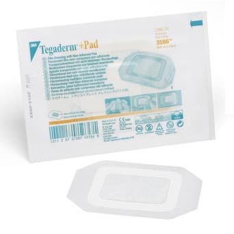3M Tegaderm Plus Pad Film Dressing, 3-1/2" x 4" - Each - Image 1