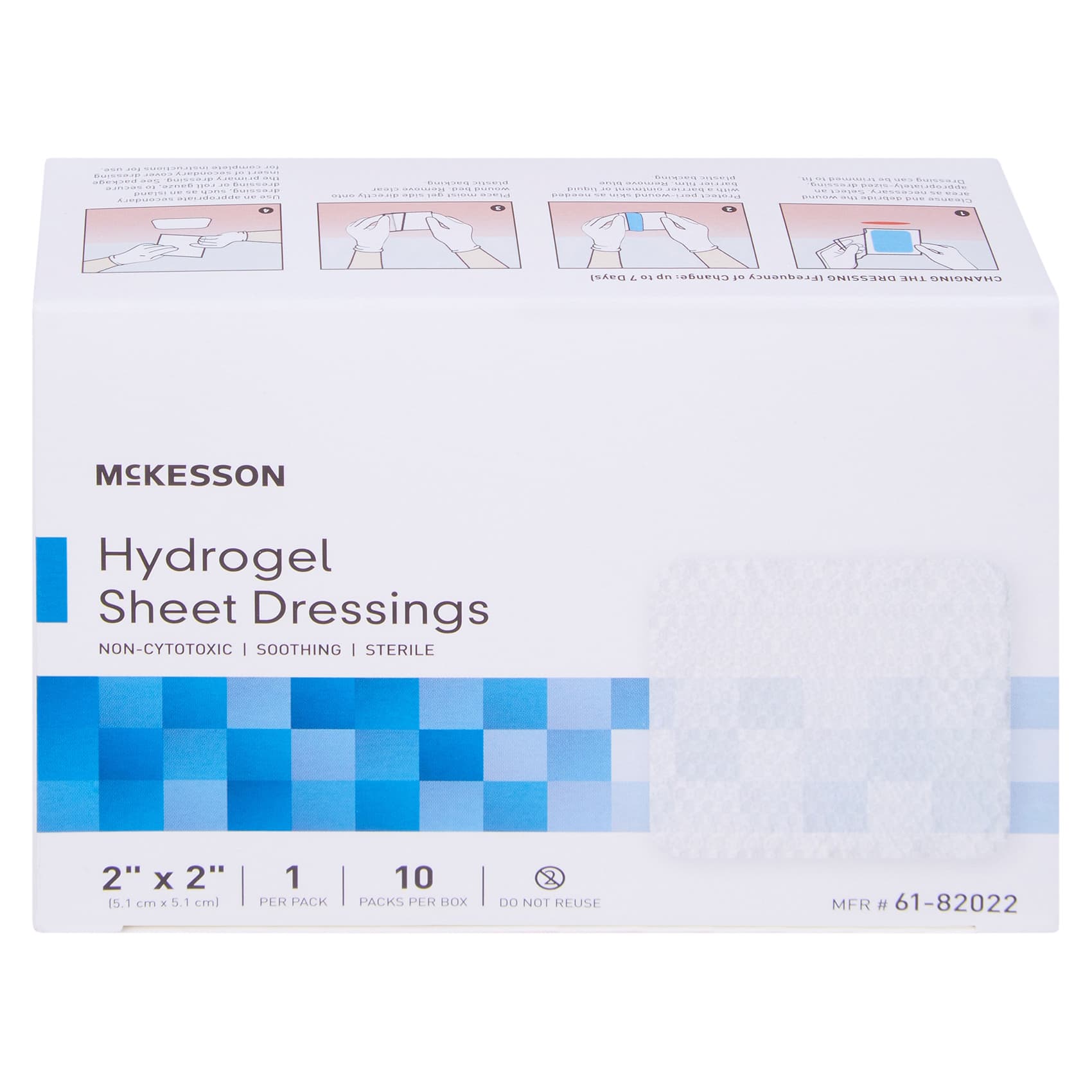 McKesson Hydrogel Dressing Square Sterile, 2 x 2 Inch - Box of 10 - Image 1