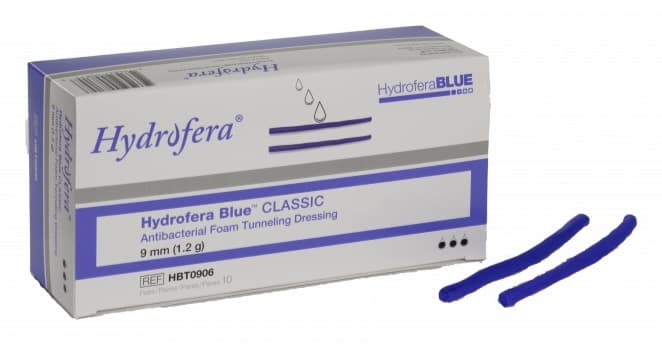 Hydrofera Blue Classic Antibacterial Foam Tunneling Dressing, 9mm - Box of 10 - Image 1