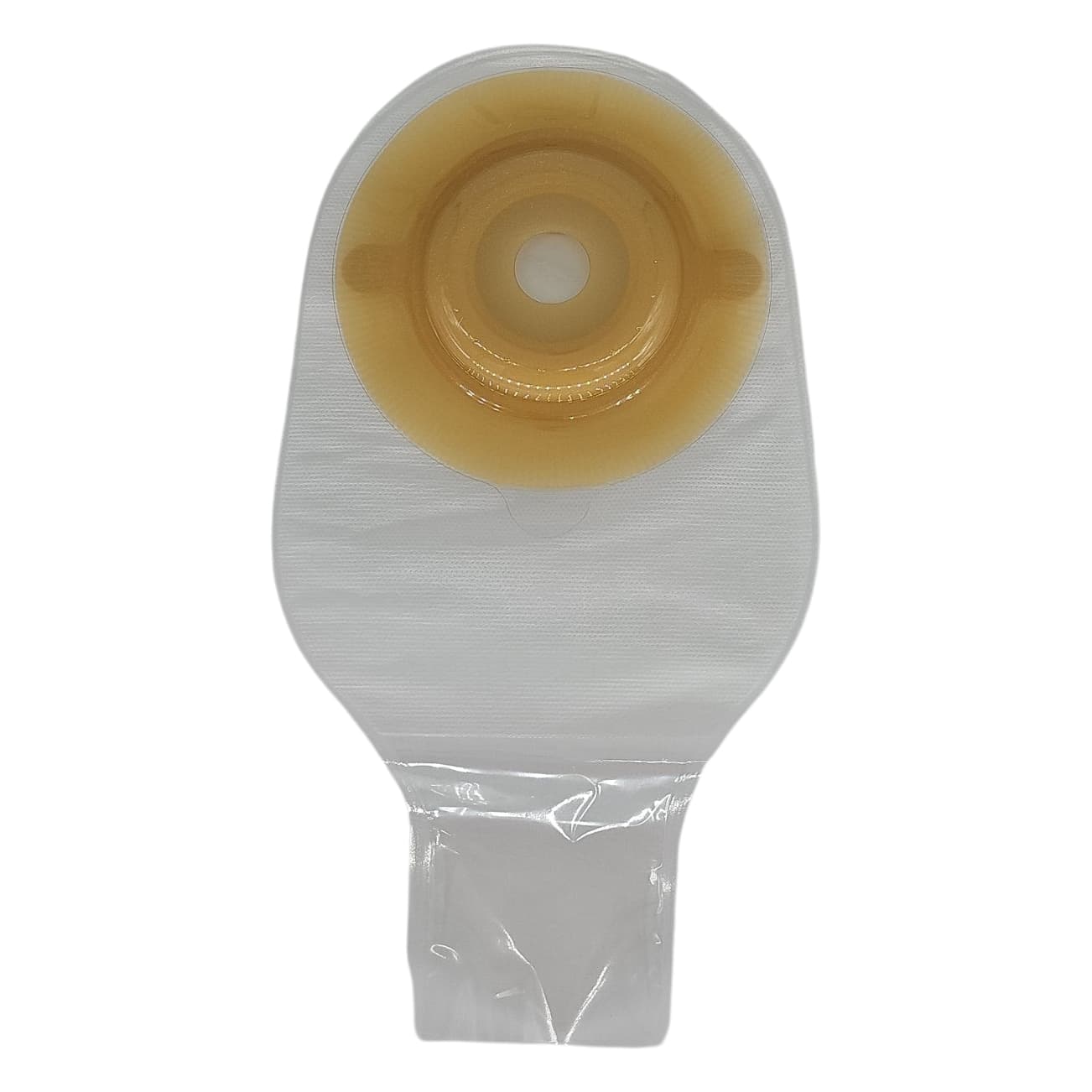Safe N Simple 12 1-Piece Convex Pre-Cut Drainable Pouch with curved tail closure and Belt Tab, 7/8 Inch - Box of 10 - Image 1