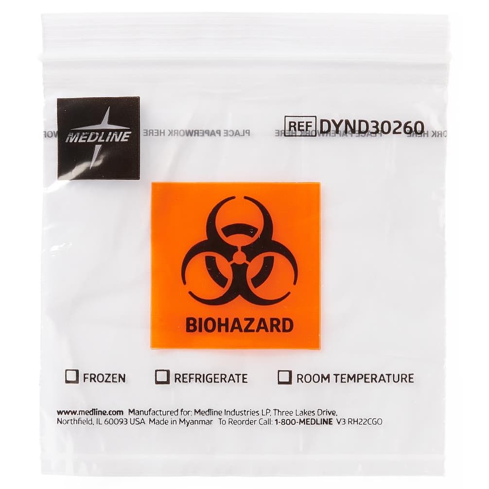 Zip-Style Biohazard Specimen Bags