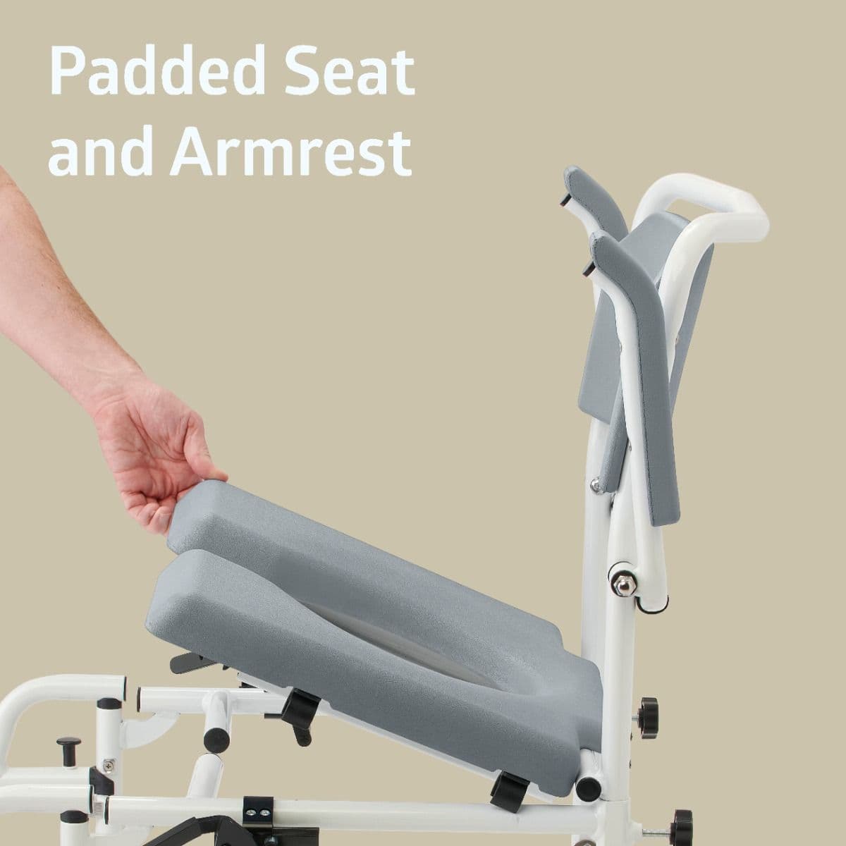 Medline Aluminium Shower Commode Transport Chair - Image 3