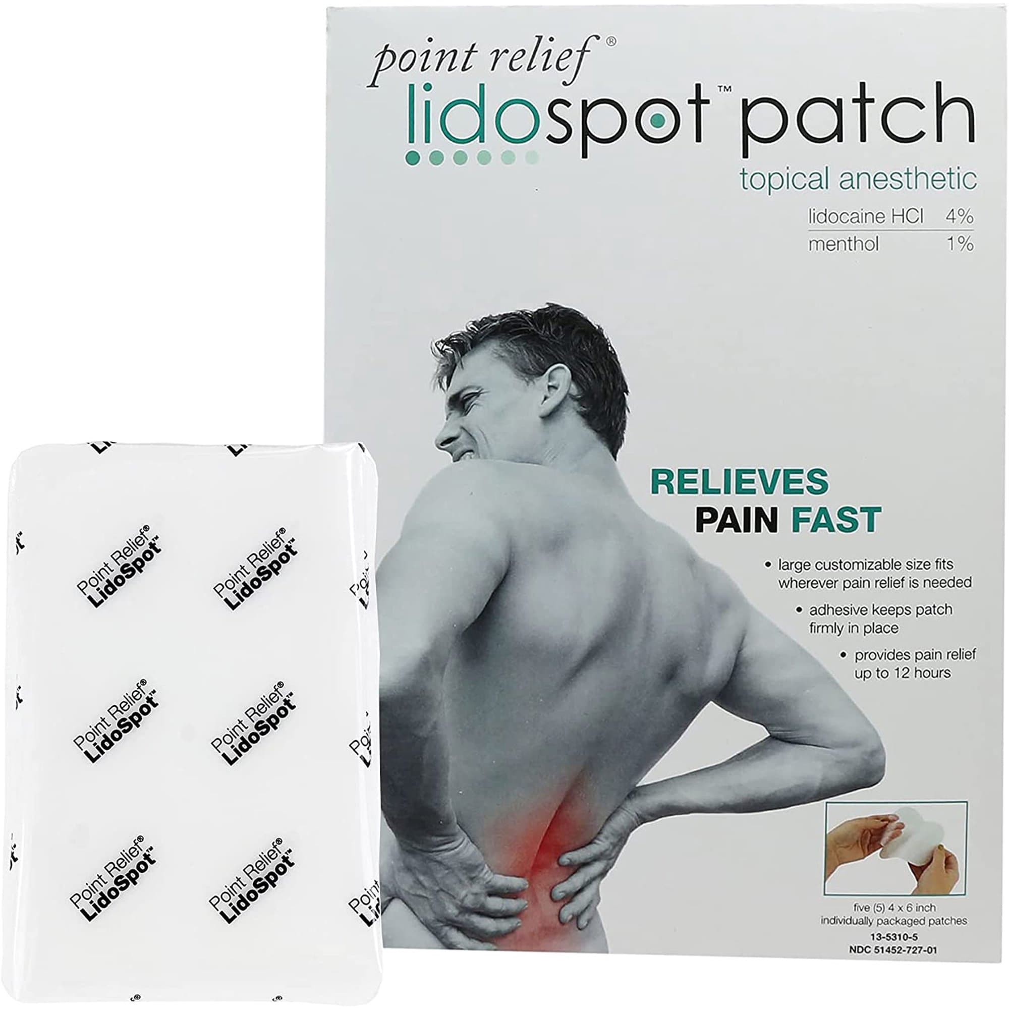 Point Relief Lidospot Pain Relieving Patch, 4 x 6 Inch