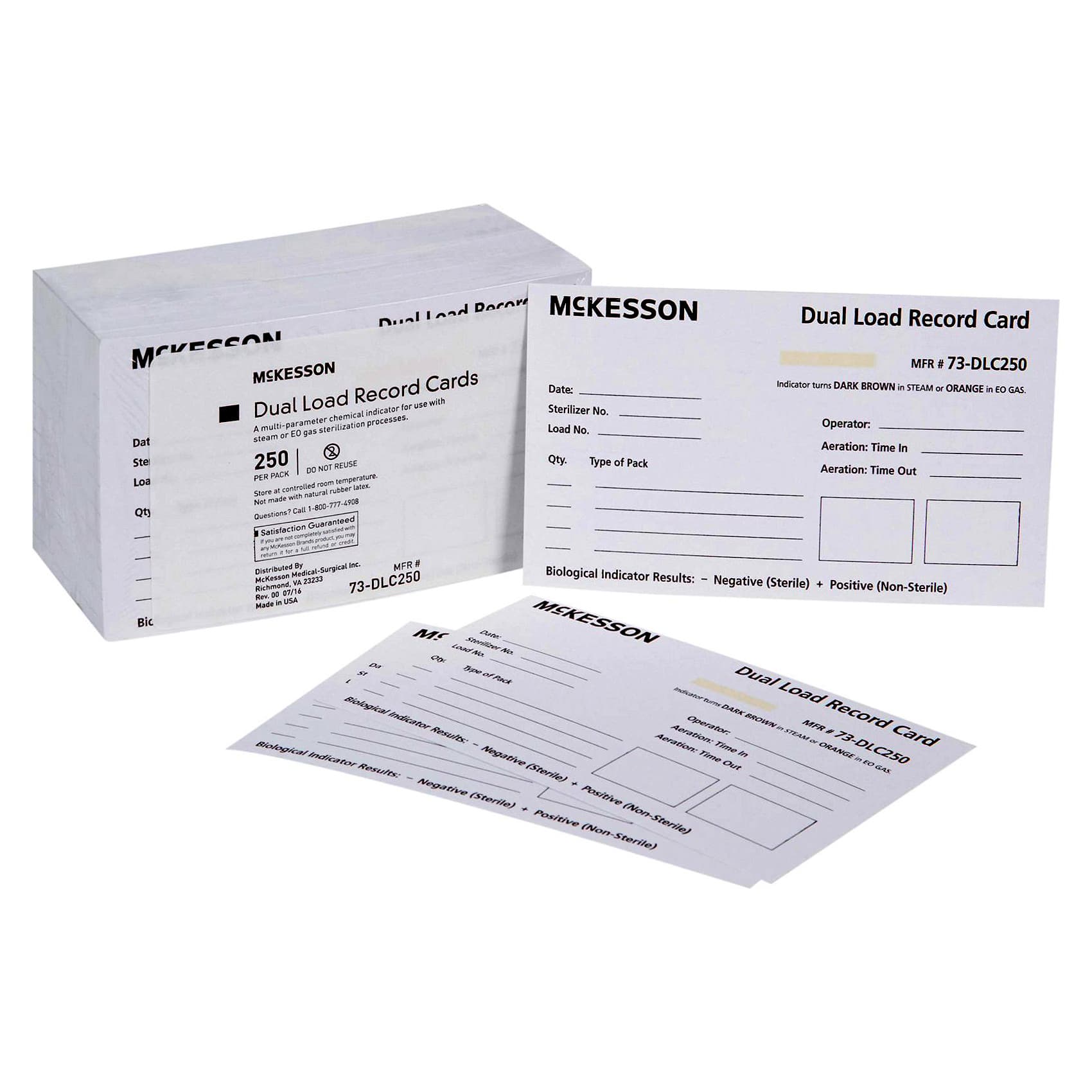 McKesson Sterilization Record Card White 3 x 5 Inch