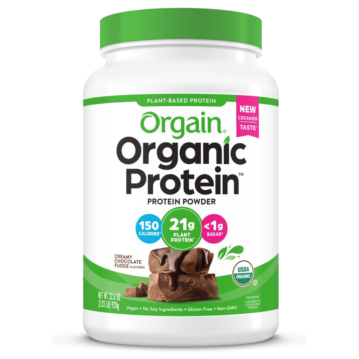 Orgain Organic Plant Based Protein Powder, Chocolate Fudge, 32.4 oz - Each - Image 1