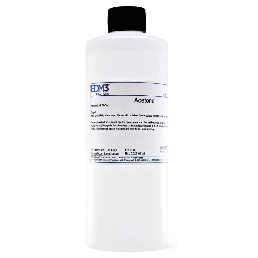 EDM 3 LLC Chemistry Reagent Acetone 100% Liquid, 16 oz. - Each - Image 1