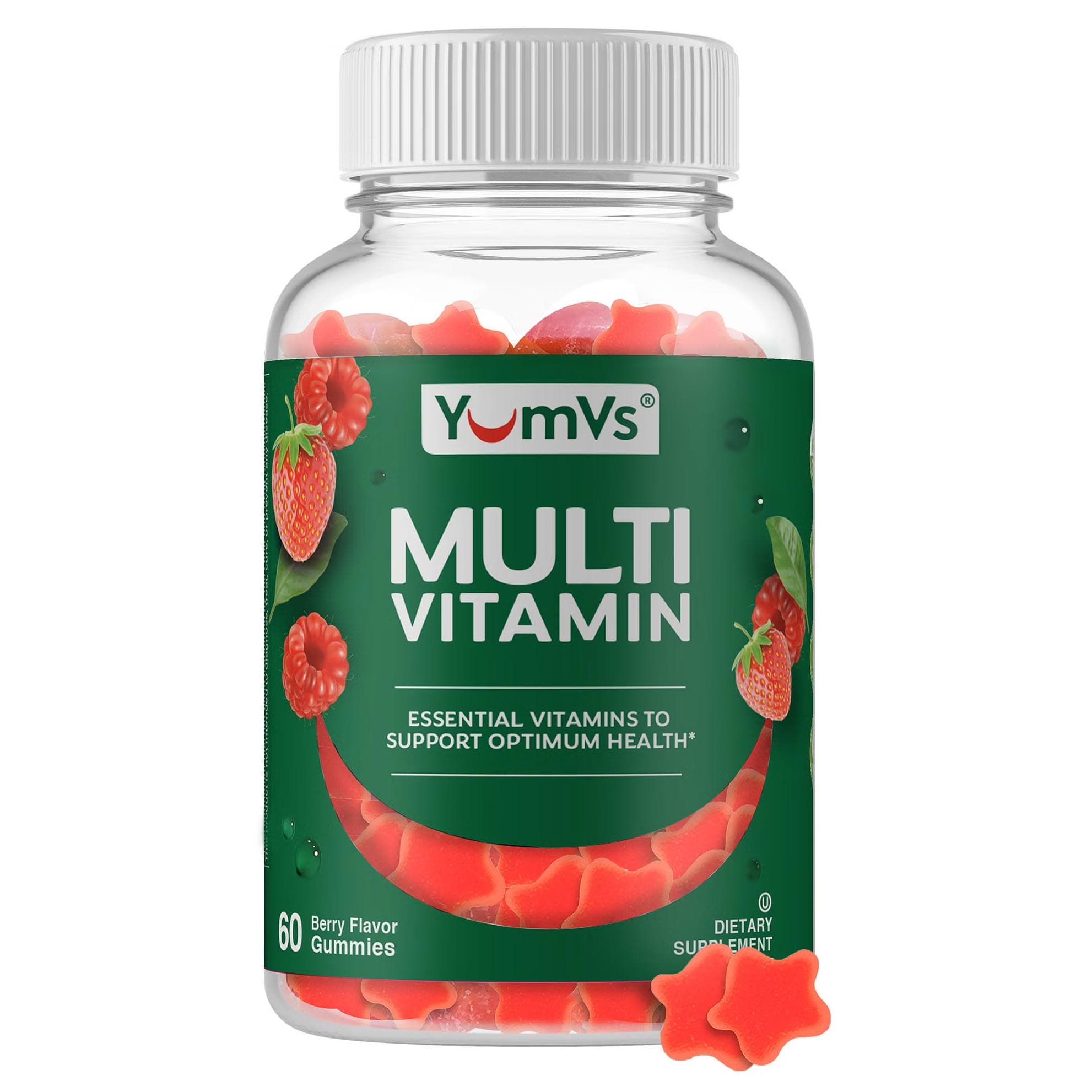 YumV's Multivitamin Supplement Gummy, Raspberry Flavor - Case of 720 - Image 1