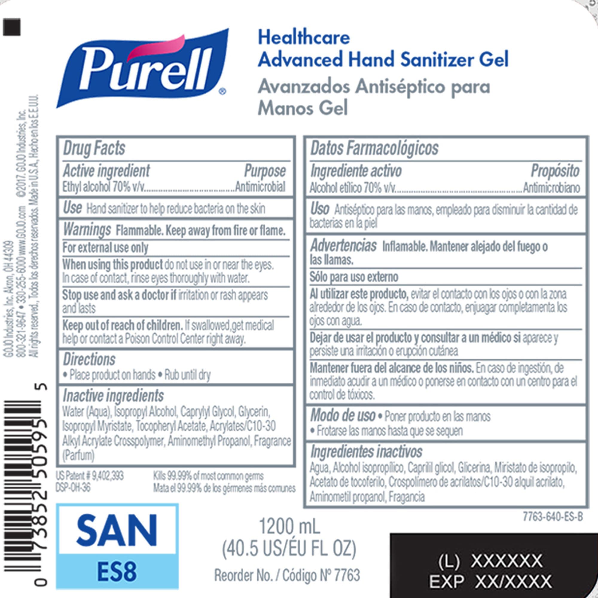 Purell Advanced Hand Sanitizer Gel Refill for ES8 Dispencer, 1200 mL - Case of 2 - Image 3