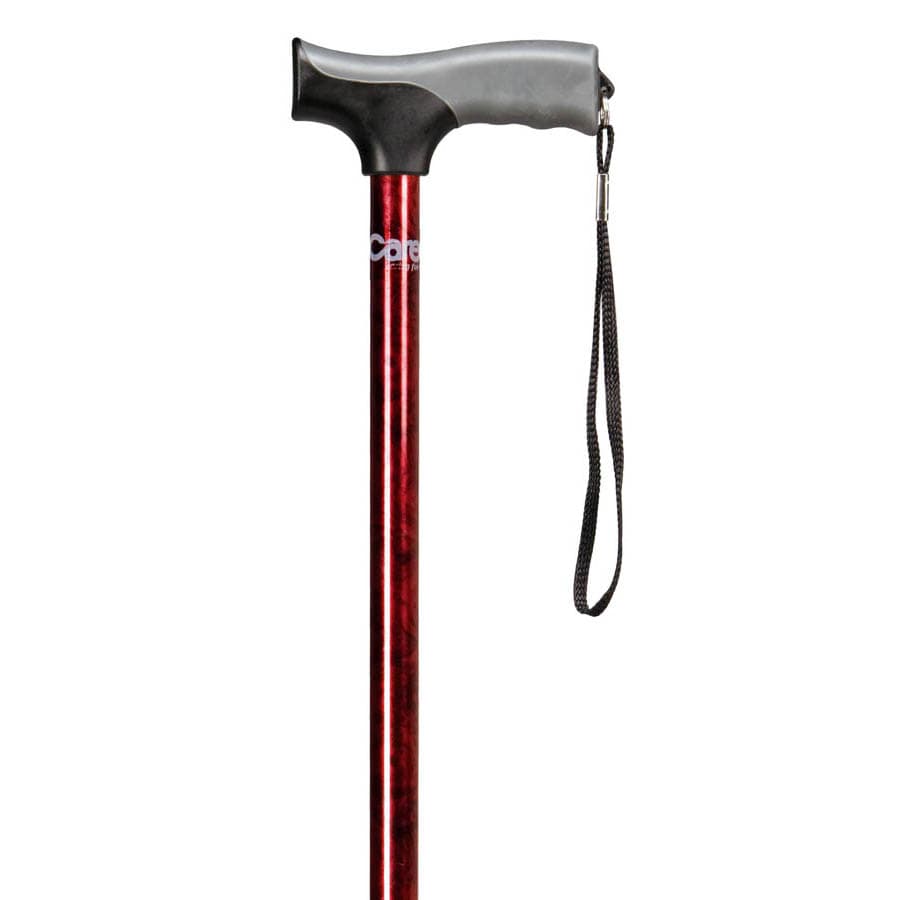 Carex Adjustable T-Handle Cane, Red - Case of 2 - Image 1